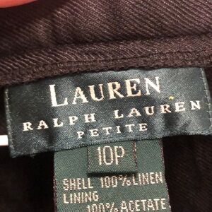 Lauren Ralph Lauren Petite Linen wide leg pleated trouser